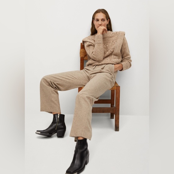 Mango Wool- blend Knit Sweater in Oatmeal Color - Picture 5 of 15